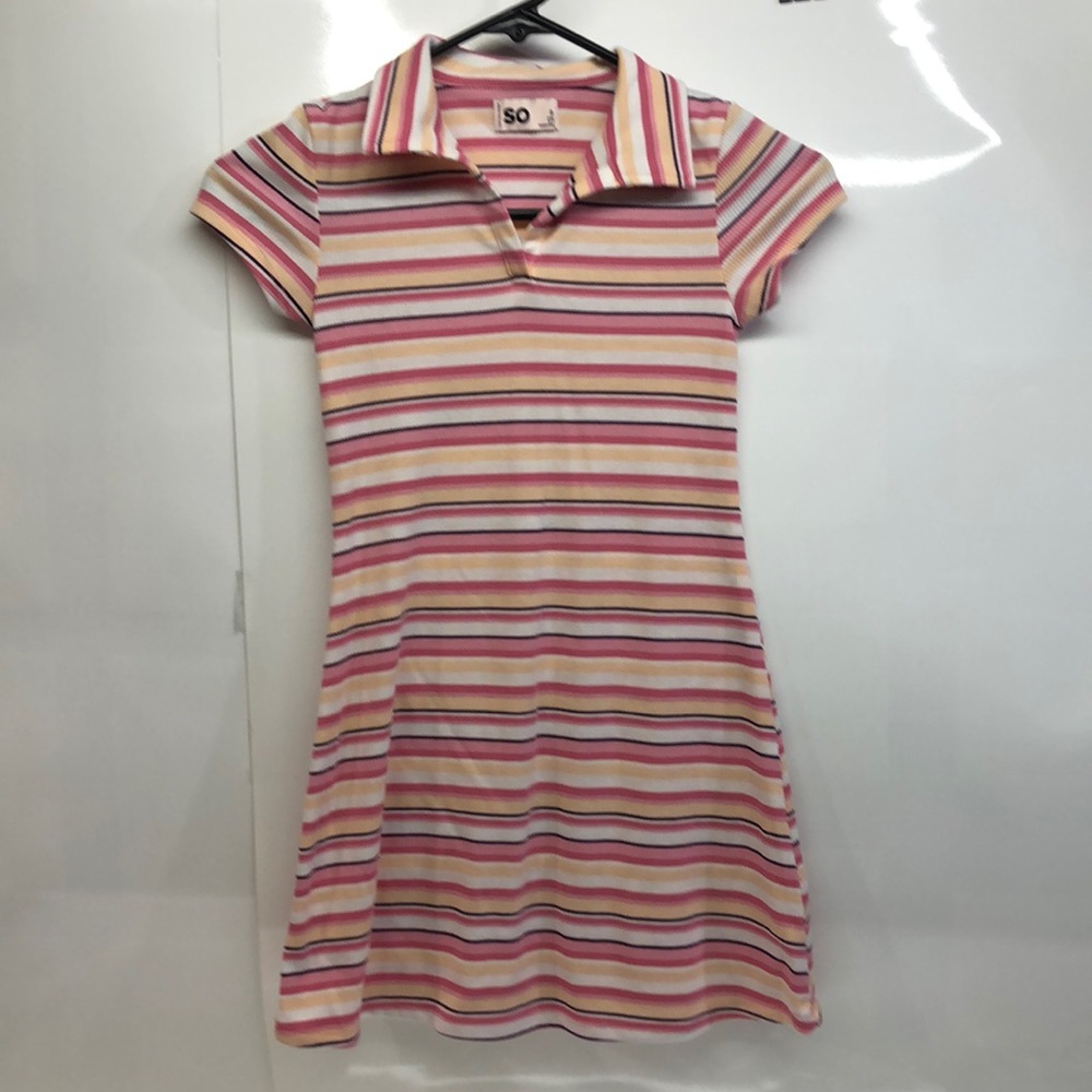 SO Dress:Striped Pink, White, Peach